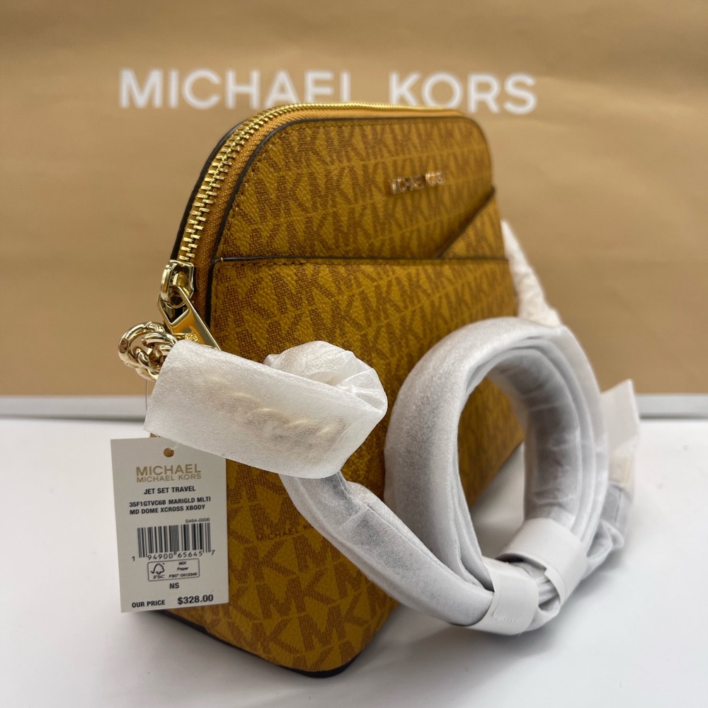 Michael Kors Jet Set Travel Md Logo Dome Crossbody XCROSS XBODY
Marigold 
NWT - Picture 5 of 16